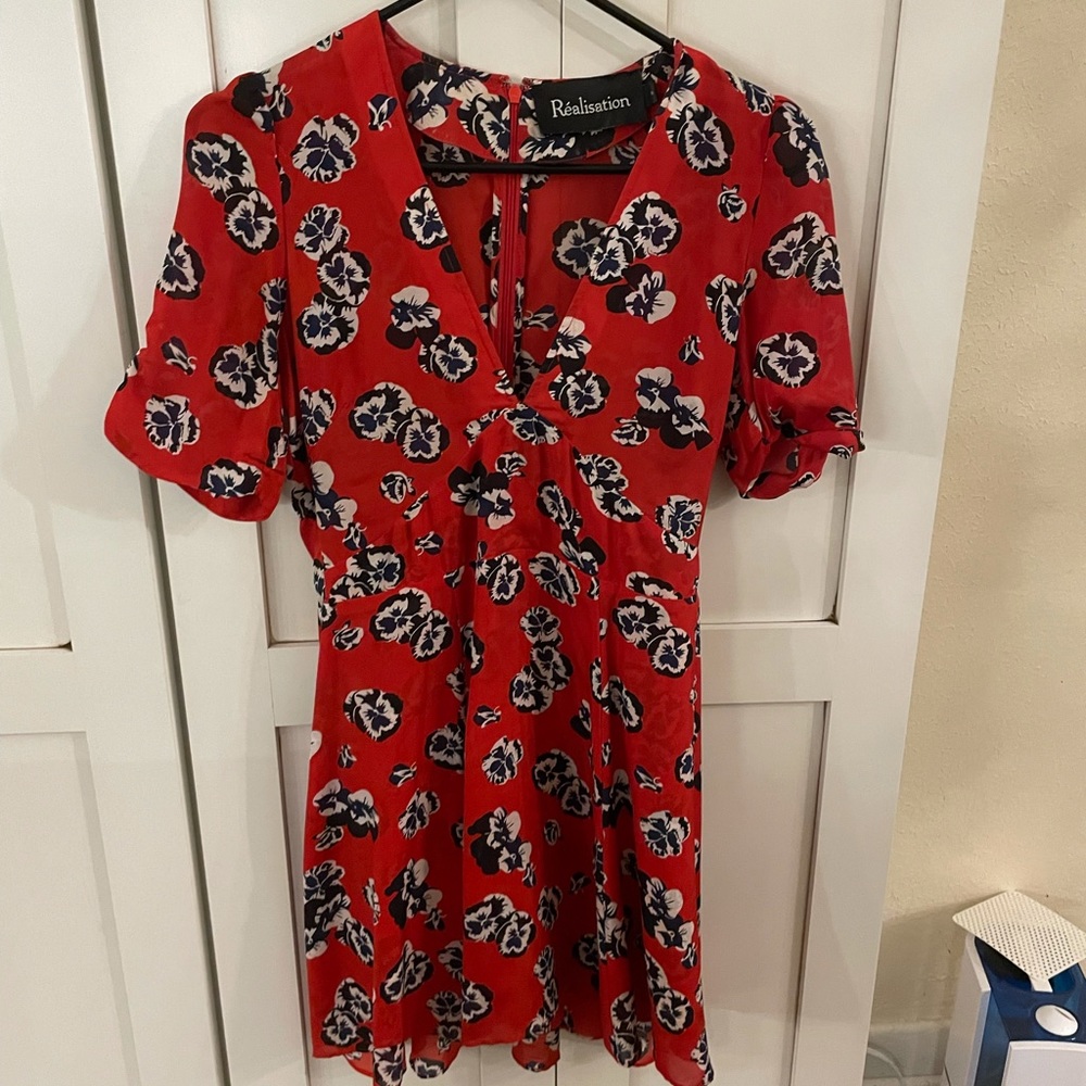 Realisation Par red silk Ozzie Dress